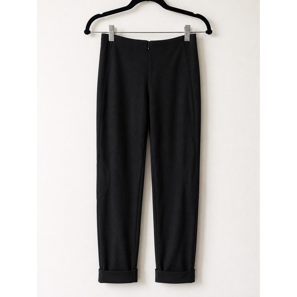 Porto Pants Women XS Black Articulated Knee Tulip Hem Lagenlook Minimalist